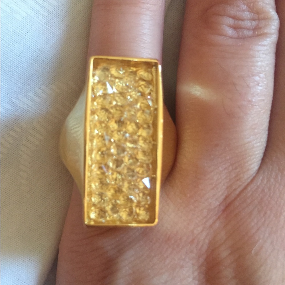 Sale Swarovski crystal bling ring gold color - Picture 4 of 7